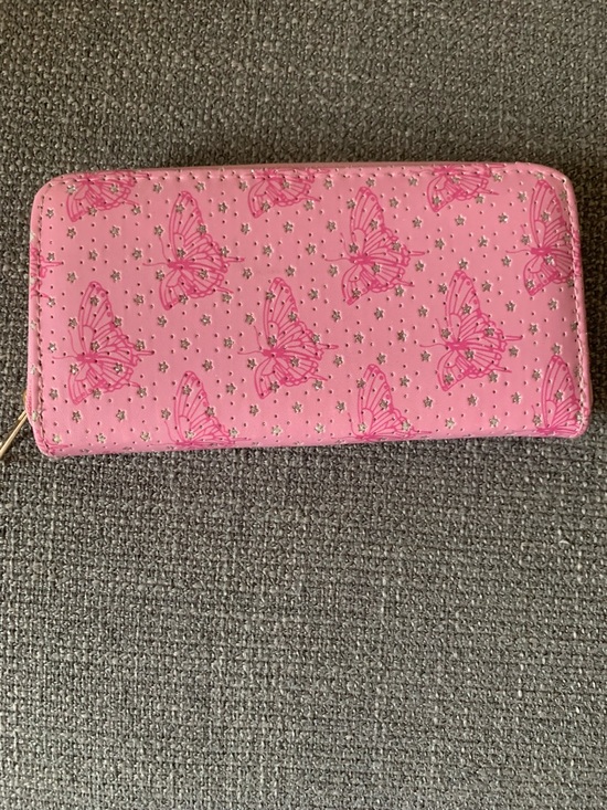 Handbags - Pink Butterfly Zip Wallet - Women's Wallet